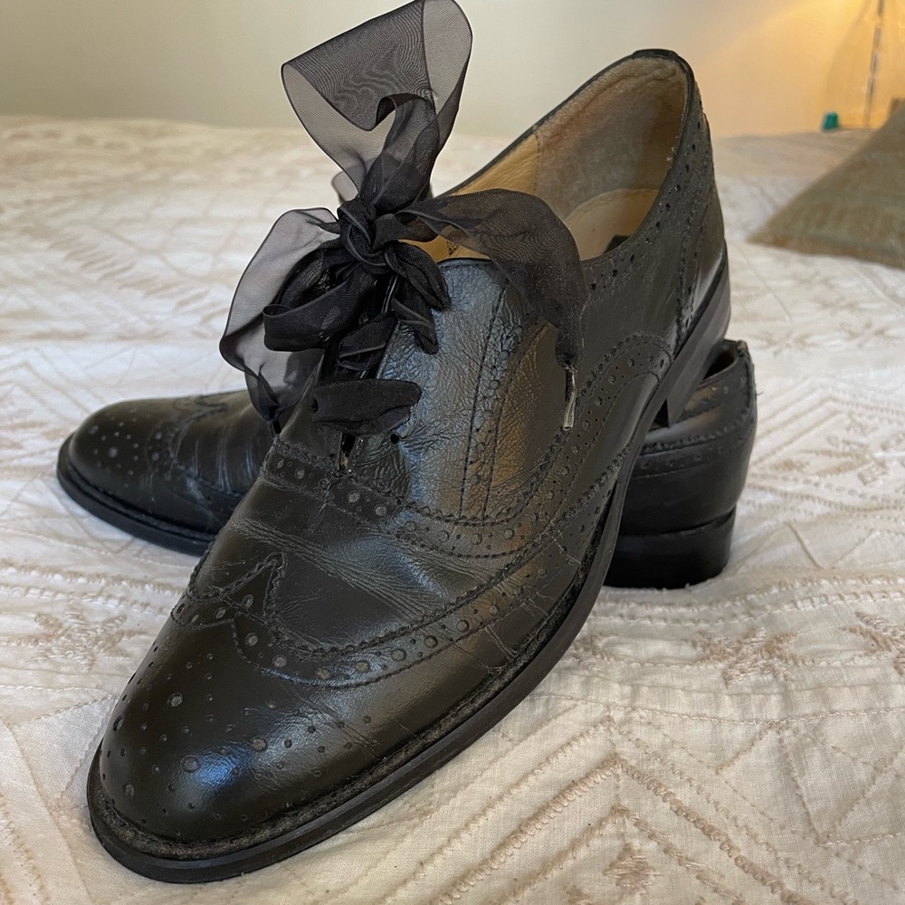 Black Wing Tip Oxford Shoes